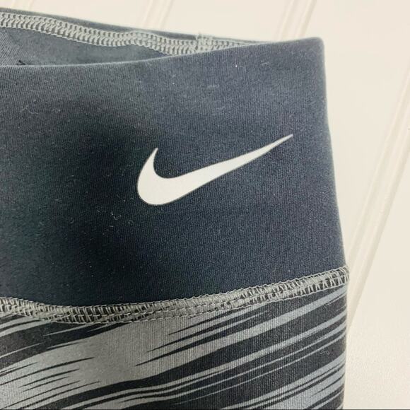 Nike Dri Fit Sz XS Black Grey Stripey Legging Black Waistband MIZZOU Univ of Mo - Picture 6 of 7